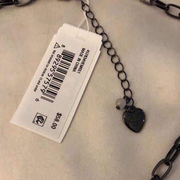 Betsey Johnson Hematite Tone Midnight Garden Snake Heart Pendant Necklace NWT - Picture 6 of 12